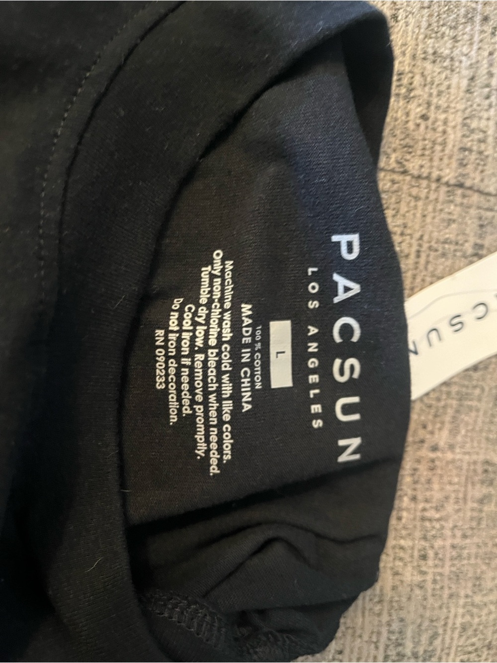 PacSun Black Graphic Logo Tee - Los Angeles Tag